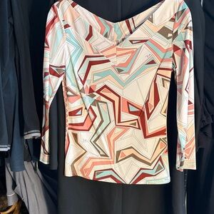 Emilio Pucci Multicolor Geometric Pattern Top